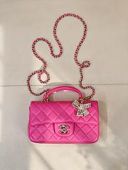 Kitlife Chanel Classic CF Mini Metal Handle Bag Dark Pink 20x12x6cm - 1