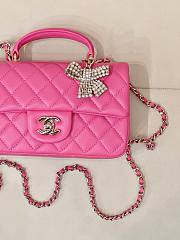 Kitlife Chanel Classic CF Mini Metal Handle Bag Dark Pink 20x12x6cm - 6