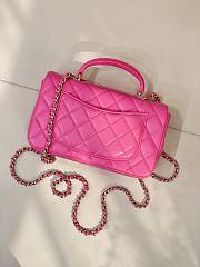 Kitlife Chanel Classic CF Mini Metal Handle Bag Dark Pink 20x12x6cm - 5