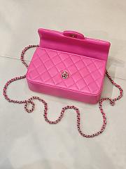 Kitlife Chanel Classic CF Mini Metal Handle Bag Dark Pink 20x12x6cm - 2