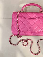 Kitlife Chanel Classic CF Mini Metal Handle Bag Dark Pink 20x12x6cm - 3