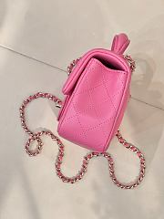 Kitlife Chanel Classic CF Mini Metal Handle Bag Dark Pink 20x12x6cm - 4