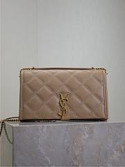 Kitlife Saint Laurent Becky Diamond Quilted Lambskin Chain Bag Beige 585031 22.5×14.5×5cm - 1