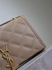 Kitlife Saint Laurent Becky Diamond Quilted Lambskin Chain Bag Beige 585031 22.5×14.5×5cm - 2