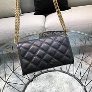 Kitlife Saint Laurent Becky Diamond Quilted Lambskin Chain Bag Black 585031 22.5×14.5×5cm  - 5