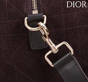 Kitlife Dior Lady Cannage Handbag Dark Brown Suede 34×35×20cm - 4