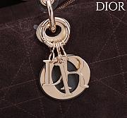 Kitlife Dior Lady Cannage Handbag Dark Brown Suede 34×35×20cm - 2