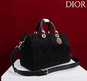 Kitlife Dior Lady Cannage Handbag Black Suede 34×35×20cm - 5