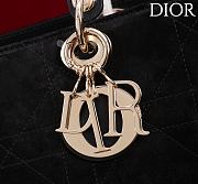 Kitlife Dior Lady Cannage Handbag Black Suede 34×35×20cm - 3