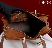 Kitlife Dior Lady Cannage Handbag Brown Suede 34×35×20cm  - 6