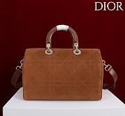 Kitlife Dior Lady Cannage Handbag Brown Suede 34×35×20cm  - 5