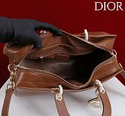 Kitlife Dior Lady Cannage Handbag Dark Brown Leather 34×35×20cm  - 3