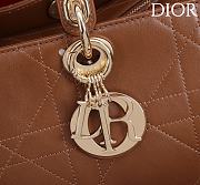 Kitlife Dior Lady Cannage Handbag Dark Brown Leather 34×35×20cm  - 4