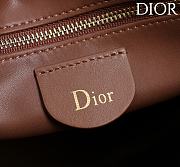 Kitlife Dior Lady Cannage Handbag Dark Brown Leather 34×35×20cm  - 6