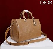 Kitlife Dior Lady Cannage Handbag Brown Leather 34×35×20cm  - 3