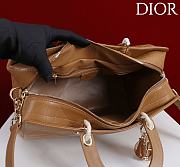 Kitlife Dior Lady Cannage Handbag Brown Leather 34×35×20cm  - 5