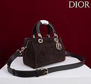 Kitlife Dior Lady Cannage Handbag Dark Brown Suede 24×27×14cm - 6