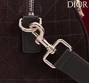 Kitlife Dior Lady Cannage Handbag Dark Brown Suede 24×27×14cm - 4