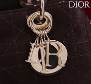 Kitlife Dior Lady Cannage Handbag Dark Brown Suede 24×27×14cm - 3