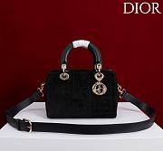 Kitlife Dior Lady Cannage Handbag Black Suede 24×27×14cm - 1