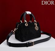 Kitlife Dior Lady Cannage Handbag Black Suede 24×27×14cm - 6