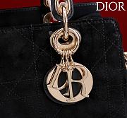 Kitlife Dior Lady Cannage Handbag Black Suede 24×27×14cm - 2