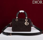 Kitlife Dior Lady Cannage Handbag Brown Suede 24×27×14cm  - 1