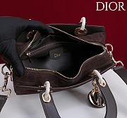Kitlife Dior Lady Cannage Handbag Brown Suede 24×27×14cm  - 3