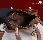 Kitlife Dior Lady Cannage Handbag Dark Brown Leather 24×27×14cm  - 4