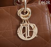 Kitlife Dior Lady Cannage Handbag Dark Brown Leather 24×27×14cm  - 2
