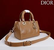 Kitlife Dior Lady Cannage Handbag Brown Leather 24×27×14cm  - 5