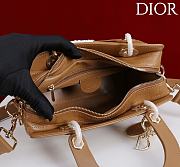 Kitlife Dior Lady Cannage Handbag Brown Leather 24×27×14cm  - 4