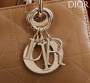 Kitlife Dior Lady Cannage Handbag Brown Leather 24×27×14cm  - 2