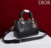 Kitlife Dior Lady Cannage Handbag Black Leather 24×27×14cm  - 4