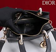 Kitlife Dior Lady Cannage Handbag Black Leather 24×27×14cm  - 2
