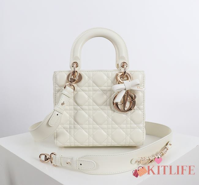 Kitlife Dior Lady My ABC Dior Bag White With Bow 20x17x8cm - 1