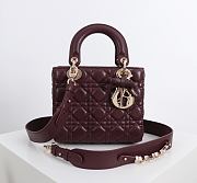 Kitlife Dior Lady My ABC Dior Bag Burgundy With Bow 20x17x8cm  - 1