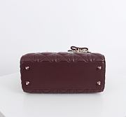 Kitlife Dior Lady My ABC Dior Bag Burgundy With Bow 20x17x8cm  - 6