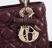 Kitlife Dior Lady My ABC Dior Bag Burgundy With Bow 20x17x8cm  - 5