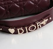 Kitlife Dior Lady My ABC Dior Bag Burgundy With Bow 20x17x8cm  - 4