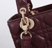 Kitlife Dior Lady My ABC Dior Bag Burgundy With Bow 20x17x8cm  - 3