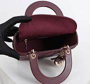 Kitlife Dior Lady My ABC Dior Bag Burgundy With Bow 20x17x8cm  - 2