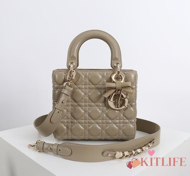 Kitlife Dior Lady My ABC Dior Bag Taupe With Bow 20x17x8cm  - 1