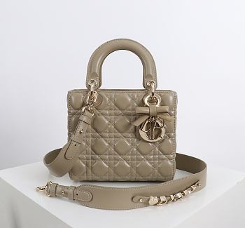 Kitlife Dior Lady My ABC Dior Bag Taupe With Bow 20x17x8cm 