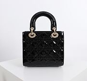 Kitlife Dior Lady My ABC Dior Bag Black Patent Leather With Bow 20x17x8cm  - 6