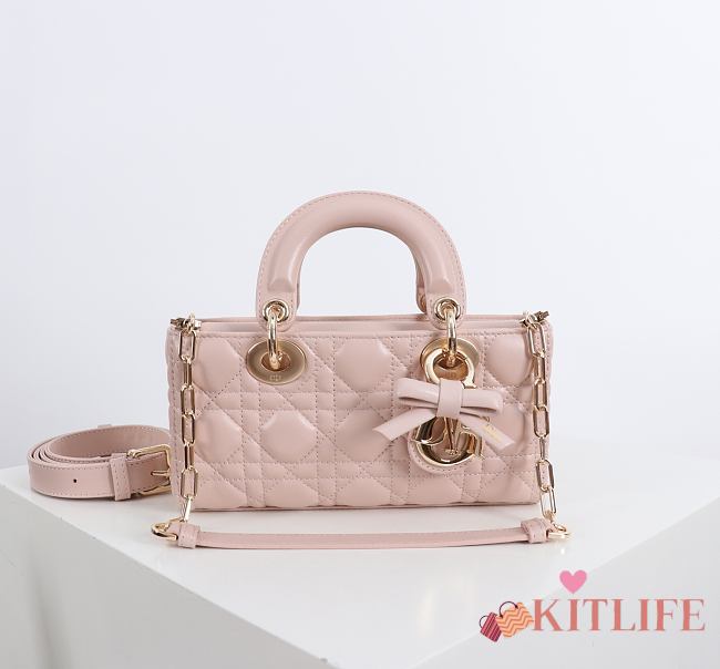 Kitlife Dior D-Joy Bag Pink With Bow 22x12x6.5cm - 1