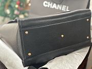 Kitlife Chanel Bordeaux Leather Deauville Studded Logo Tote Bag Black A66941 30×50×22cm - 5