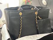 Kitlife Chanel Bordeaux Leather Deauville Studded Logo Tote Bag Black A66941 30×50×22cm - 3