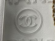 Kitlife Chanel Bordeaux Leather Deauville Studded Logo Tote Bag White A66941 30×50×22cm  - 2