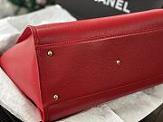 Kitlife Chanel Bordeaux Leather Deauville Studded Logo Tote Bag Red A66941 30×50×22cm - 2